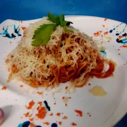 Spaghetti con queso Gouda 