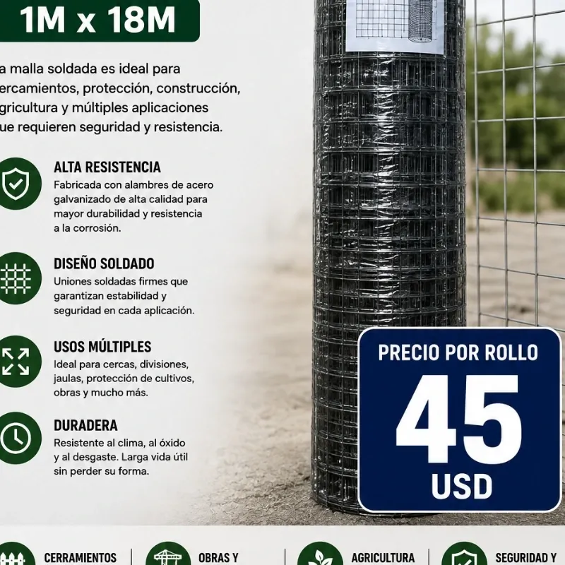 MALLA SOLDADA ROLLO