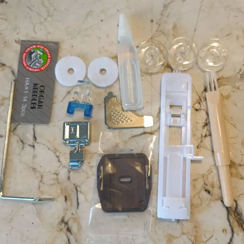 Máquina de coser electrica profesional PRACTIK 9 con bobina metálica, pedal y accesorios