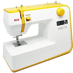 Máquina de coser profesional PRACTIK 5 con bobina metálica, pedal y accesorios.