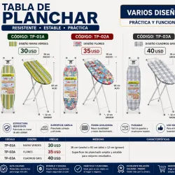 Tablas de planchar de diferentes tamaños y precios
