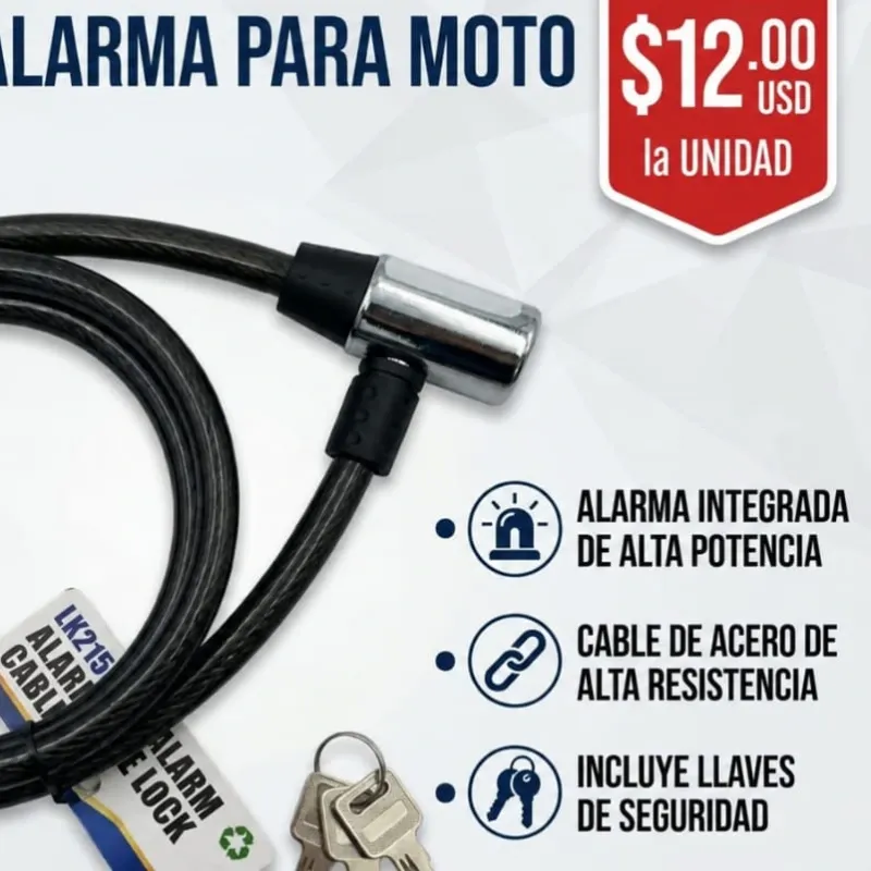Candado con alarma para moto
