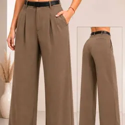 Pantalón de vestir con cinto ancho