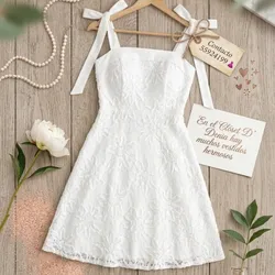 Vestido blanco lazo