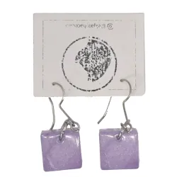 Arete Cuadrado Rosado Acrílico