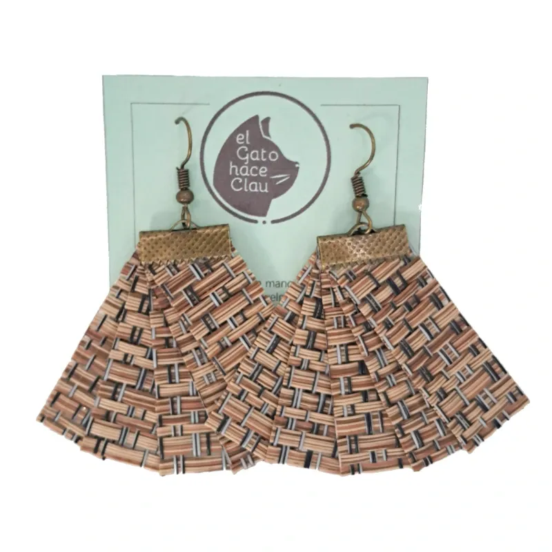 Aretes Abanico Marrón