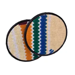 Aretes Bordados Grandes de Tela Africana