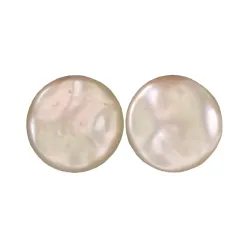 Aretes Botones Acrílicos Circular Perla Plano