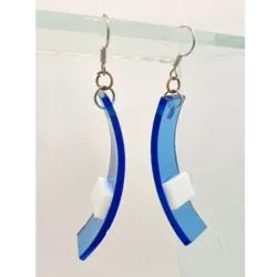 Aretes Curvos de Vidrio Azules B