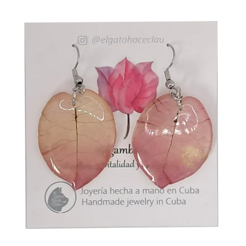 Aretes Pétalos Acrílicos Buganvilia