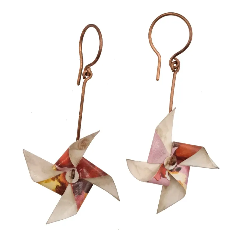 Pendientes Reguilete de Papel Rosa