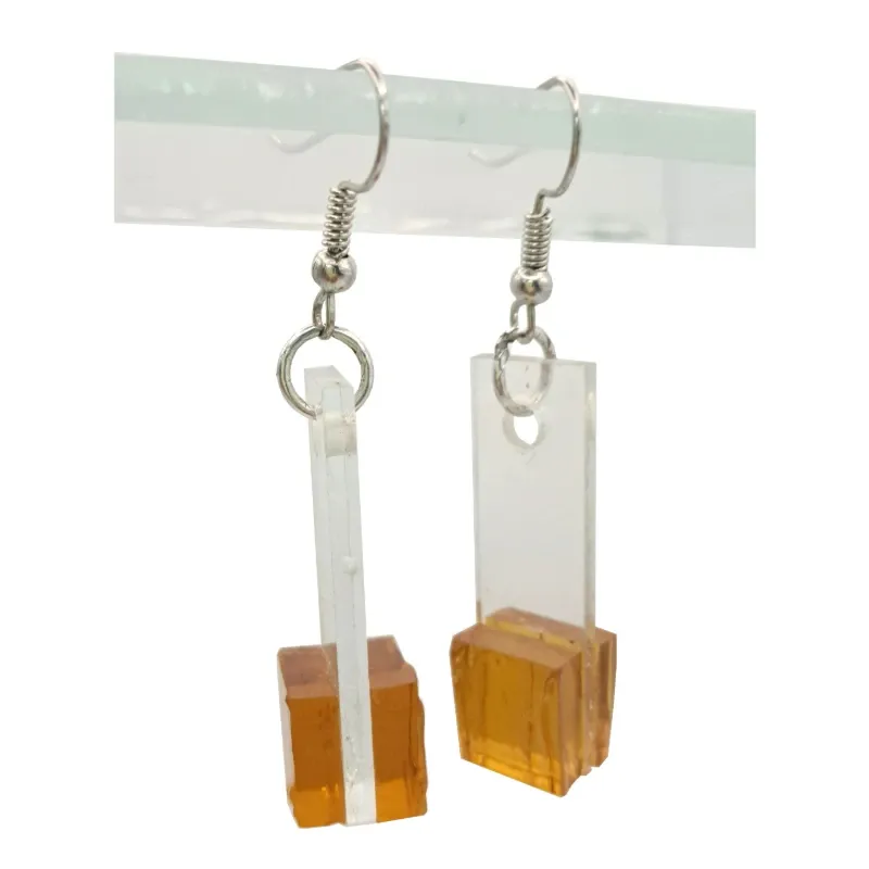 Aretes Simples de Vidrio Ambar