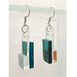 Aretes Simples de Vidrio Aqua