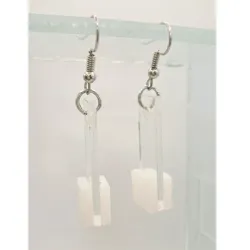 Aretes Simples de Vidrio Blanco