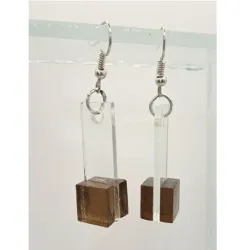 Aretes Simples de Vidrio Café