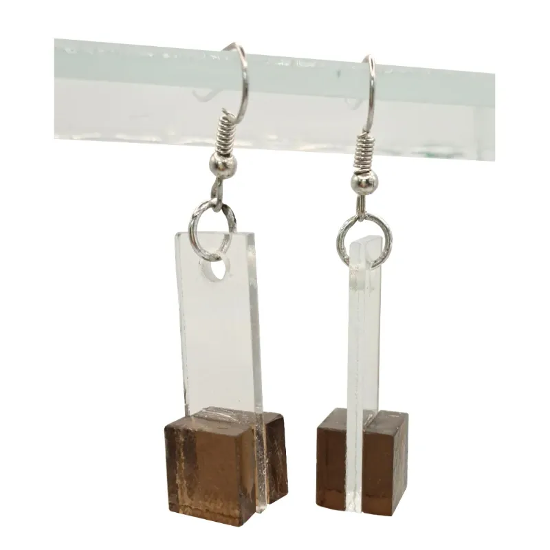 Aretes Simples de Vidrio Marrón