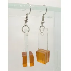 Aretes Simples de Vidrio Naranja