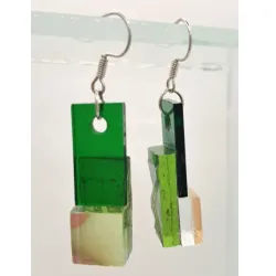 Aretes Simples de Vidrio Verde