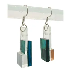 Aretes Simples de Vidrio Aqua