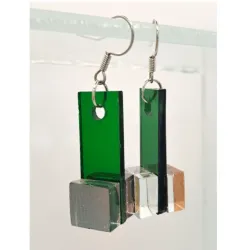 Aretes Simples de Vidrio Verde B