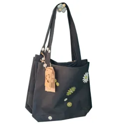 Bolso Negro con Flores