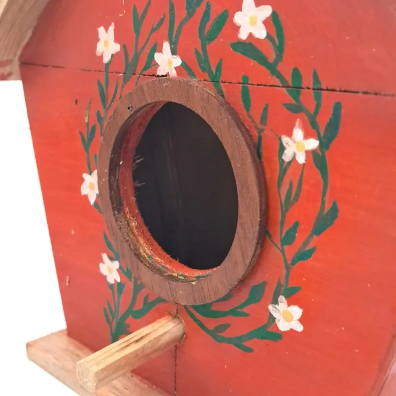 Casa de pajaro de maderea Naranja