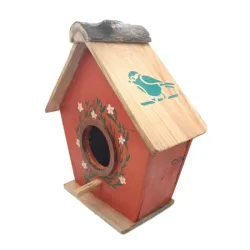 Casa de pajaro de maderea Naranja