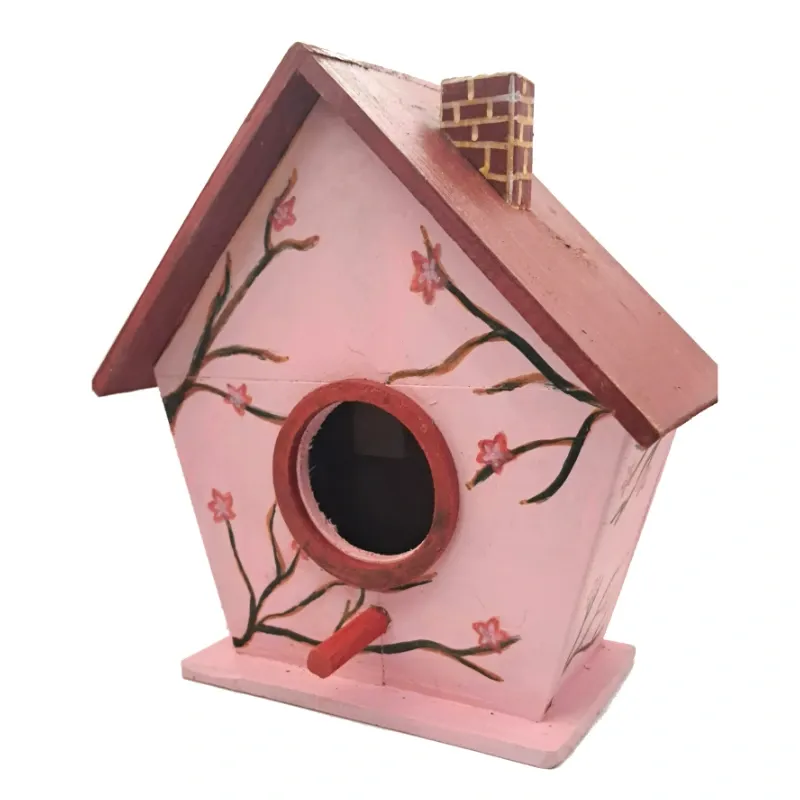 Casa de Pájaros de Madera Rosa