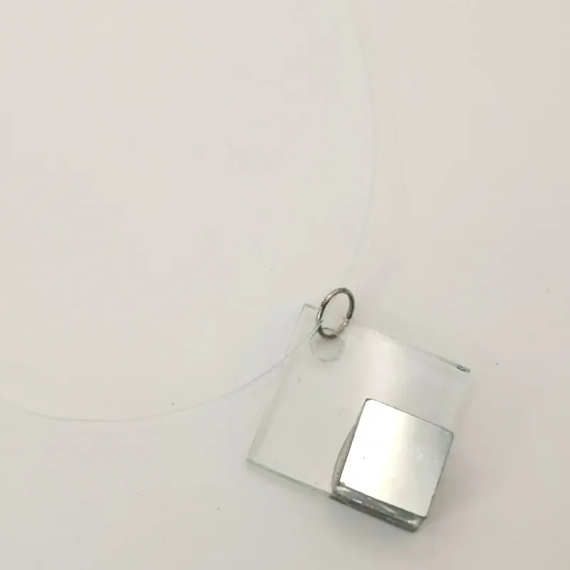 Colgantes Cuadrados de Vidrio Plata