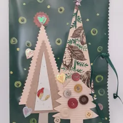 Postal Noche Árbol de Navidad