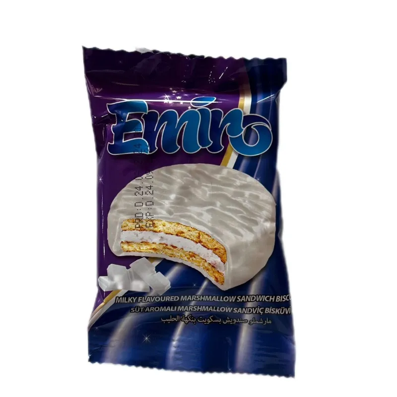 Galleta  de chocolate blanco rellena de malvavizco Emiro