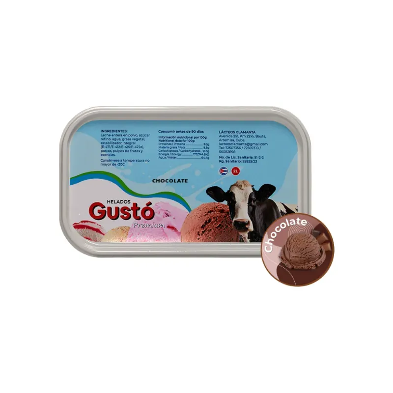 Helado Gustó sabor chocolate 2 litros 