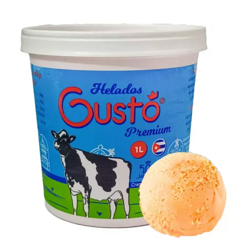 Pote de Helado Gustó sabor naranja piña (1L)