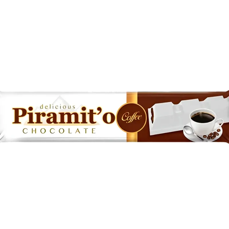 Tableta de chocolate blanco rellena de café Piramito