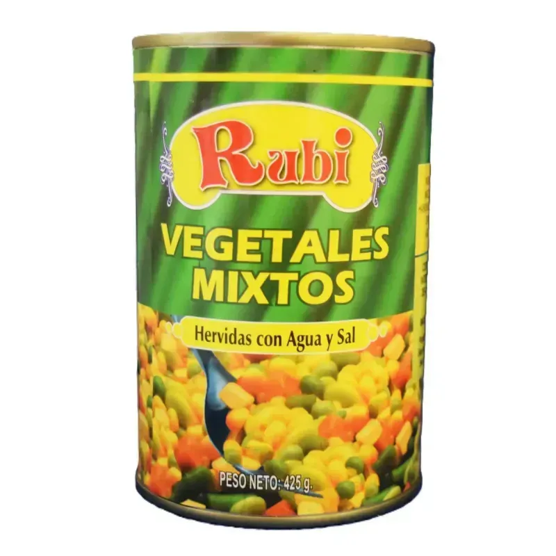 Vegetales mixtos hervidos en agua y sal 