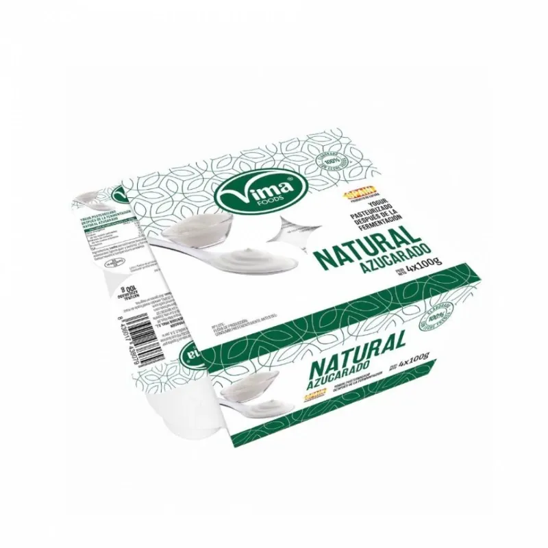 Yogurt pasteurizado natural azucarado Vima Foods (100 g / 3.52 oz)