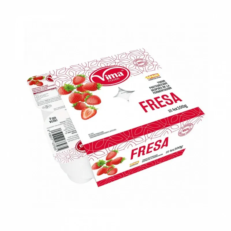 Yogurt pasteurizado sabor fresa Vima Foods (100 g / 3.53 oz)