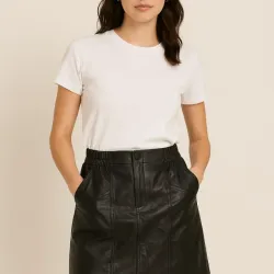  Falda de cuero sintético negra – TU | Woman