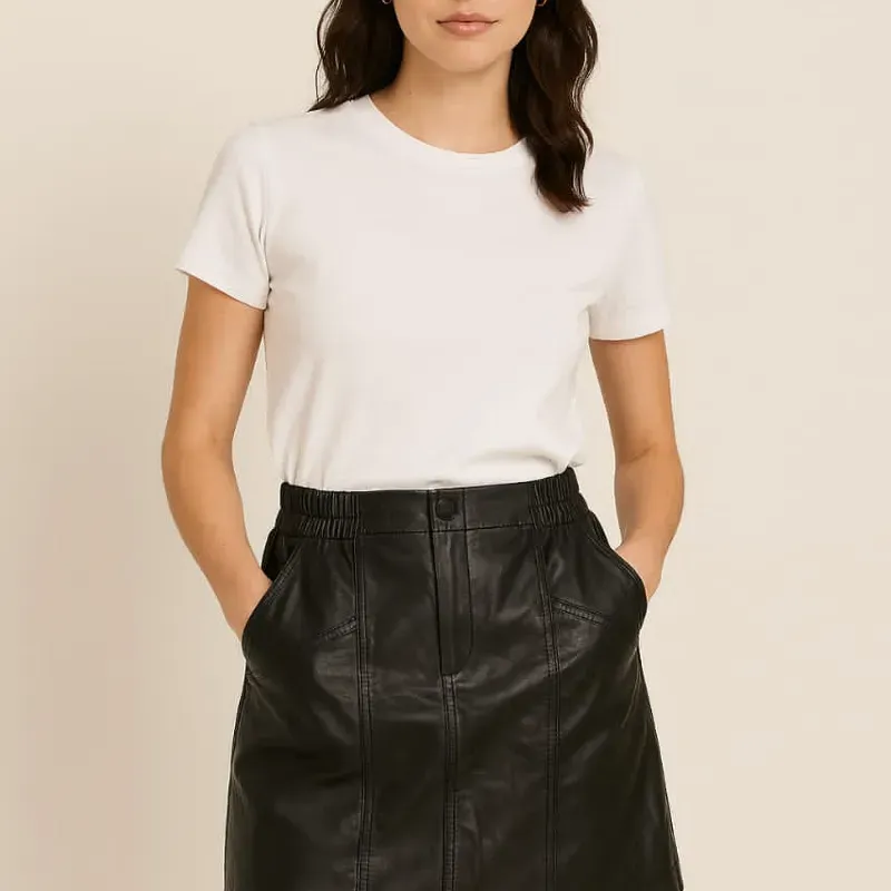  Falda de cuero sintético negra – TU | Woman