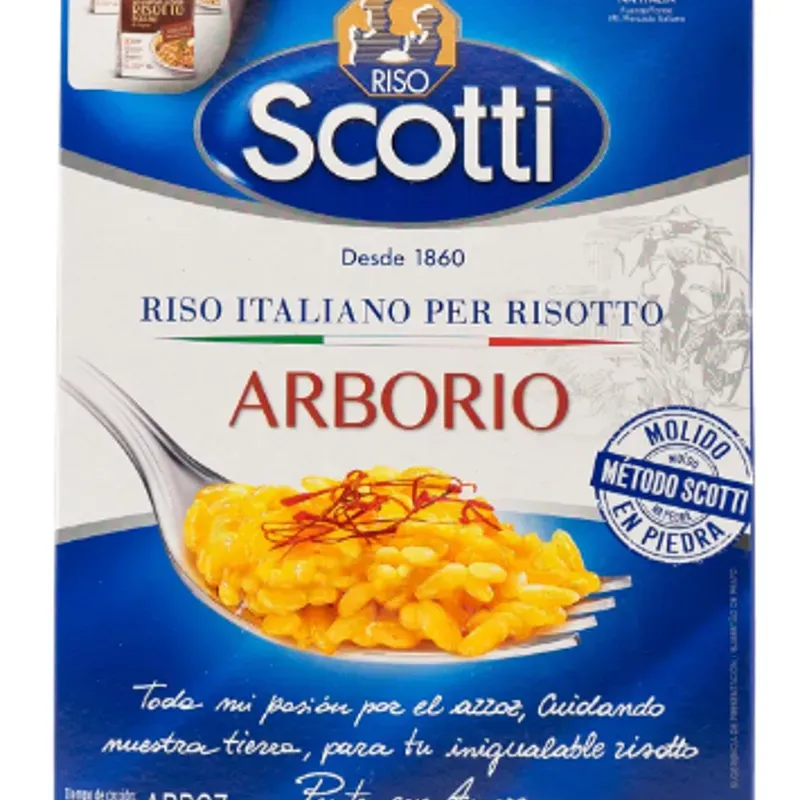 Arroz Arborio Al Vacío De Grano Largo, Scotti, 1 Kg