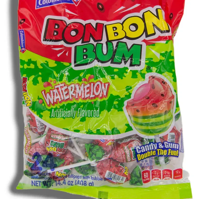 Chupa chupa de melón con chicle, Bon Bon Bum, 24 u