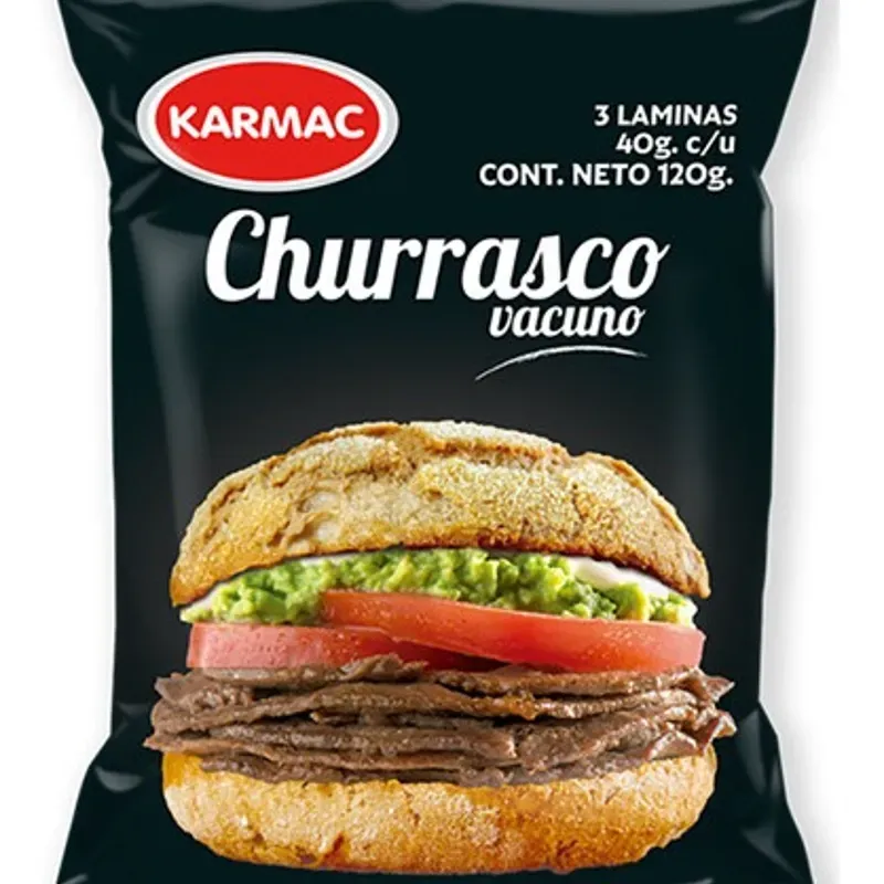 Churrasco vacuno, Karmac, 3 laminas, 120 g