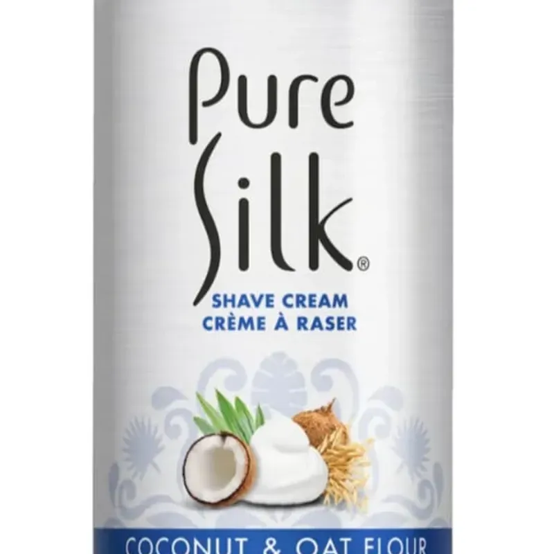 Crema de afeitar, coco y avena, Pure Silk, 5 oz