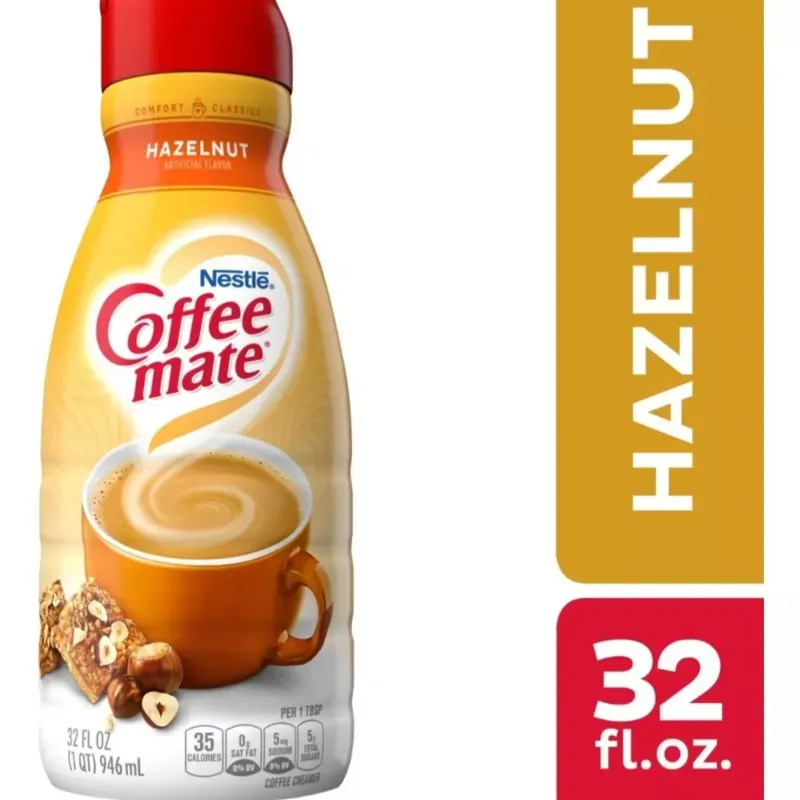 Crema de café líquida, sabor avellana, Coffemate, 946 ml