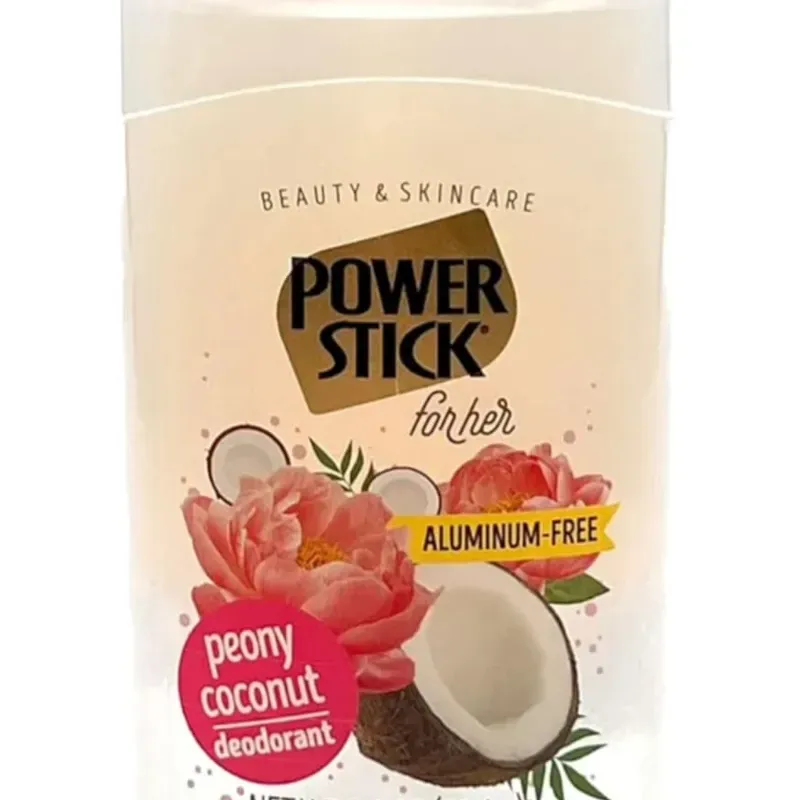 Desodorante de coco y peonia, PowerStick, 2.5 oz