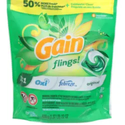 Detergente para ropa en cápsulas,Gain, 3 en 1 (31 cápsulas)