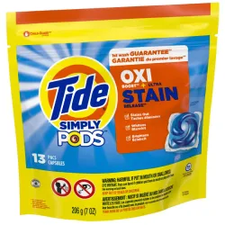 Detergente para ropa en cápsulas,Tide+OXI (13 cápsulas)