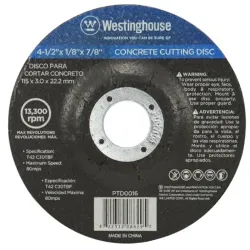 Disco Para Cortar Concreto 4-1/2"X1/8"X7/8 Westinghouse