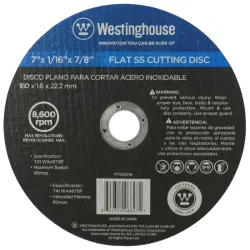 Disco Plano para cortar acero inoxidable, Westinghouse