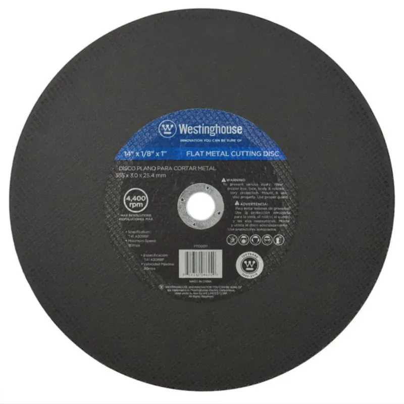 Disco Plano para Cortes en Metal de 14" x 1/8" x 1" Westinghouse